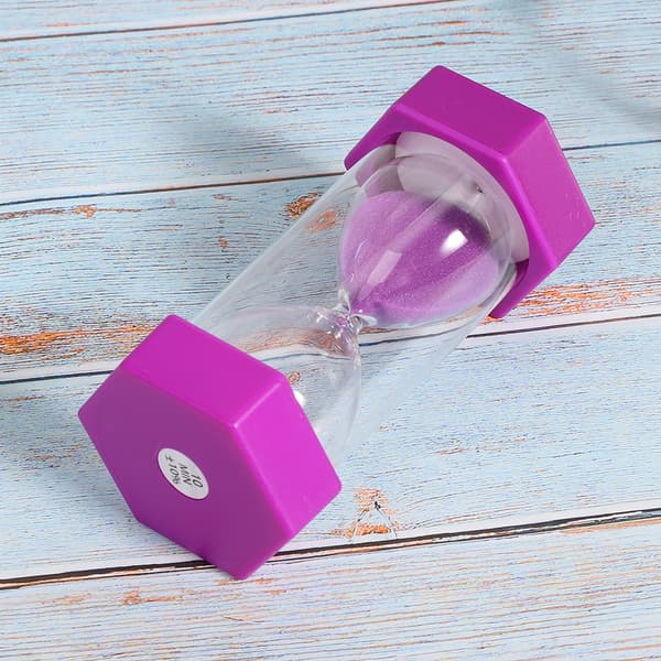 Bärbar timglas för barn Hemmakontor Sandglas Sandklocka Timer Present (Lila 10 minuter)
