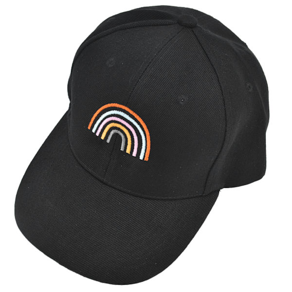 Broderad förälder-barn hatt barn justerbar basebollkeps för utomhusresor svart (mamma)