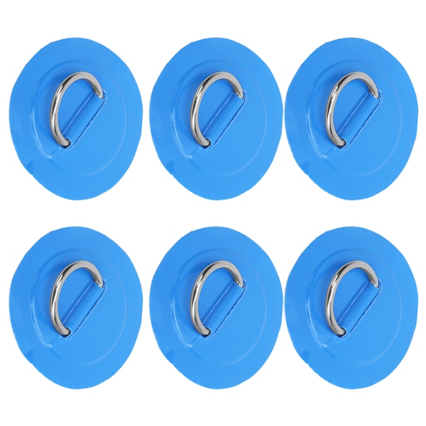 6 stk. oppustelig båd DRing Pad Patch PVC holdbar marine rustfrit stål fast spænde (blå)
