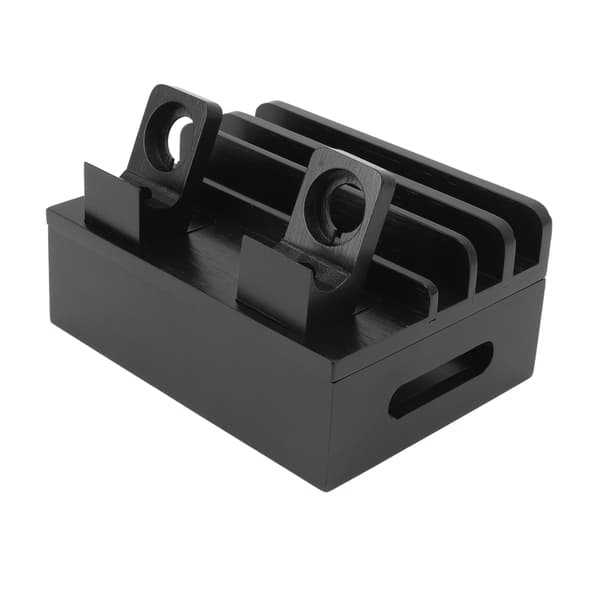 Bambus ladestation multifunktionel 5-ports ladestation til telefoner, tablets, ure, elektronik, sort