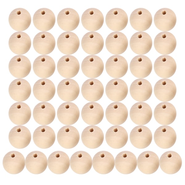 5 Pussia Puuhelmiä Luonnollinen Pyöreä DIY Kaulakoru Käsintehty Tarvikkeet 22mm/25mm/30mm(Luonnollinen Väri 25mm 10kpl)