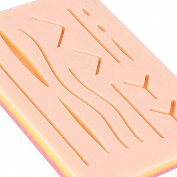 Suture Practice Pad 3 lager mat silikon av livsmedelskvalitet luktfri hög simuleringsträningshudmodell för studenter lärare