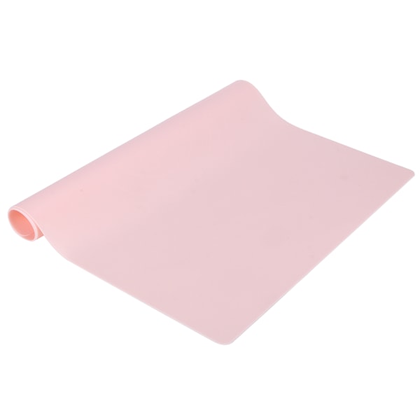 60x40cm Silikonbakematte med skala Kjøkken Konditori Deig Rullematte Varmebestandig PudePink