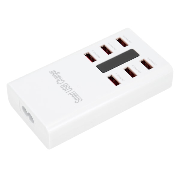 100-240V 6-porters hurtig multi-USB-lader stasjonær mobiltelefon ladestasjon dokkingstasjon 30WEU-plugg