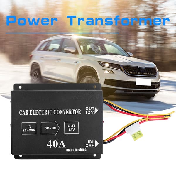 Bil Lastebil 40A 480W DC 24V til 12V Strømomformer Elektrisk Spenningsreduserende Nedtrappingstransformator