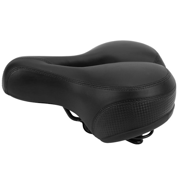 Mountainbike sadel komfortabel mikrofiber læder huludskåret fjeder cykelsadel sæde (sort)