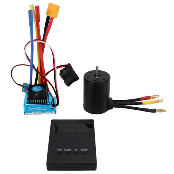 RC Børsteløs Vanntett 120A XT60 Plugg ESC 3650 3600KV Motorsett med Programmeringskort for 1/8 1/10 RC Bil