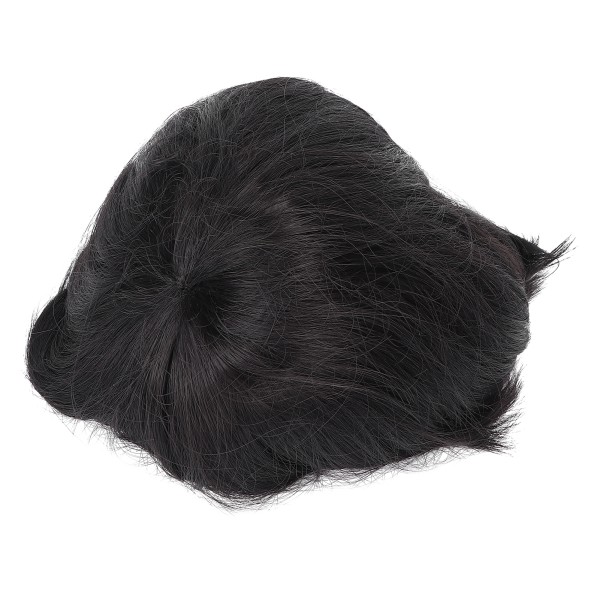 Korta svarta peruker för män Finklippt fluffigt naturligt nät som andas stadigt löshår för dagligt bruk