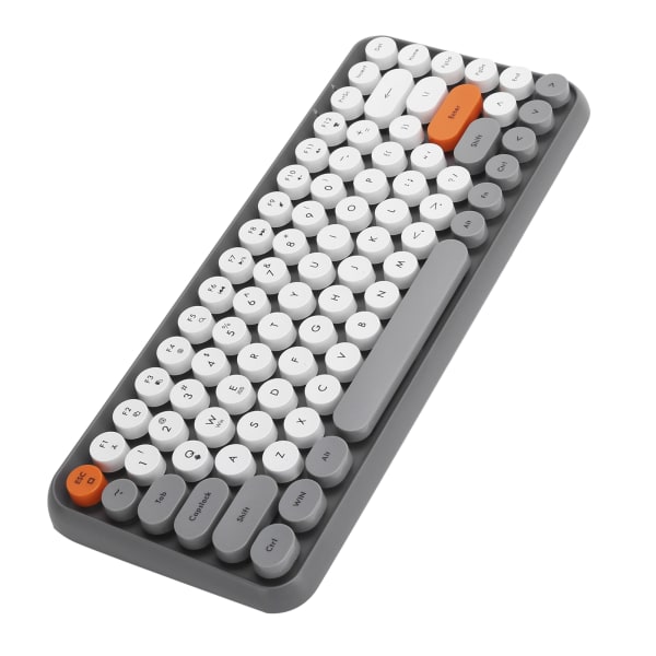 Ajazz Wireless Keyboard Bluetooth 84 Keys Retro Rund Keycap Gaming Kontorrekvisita 308IGray