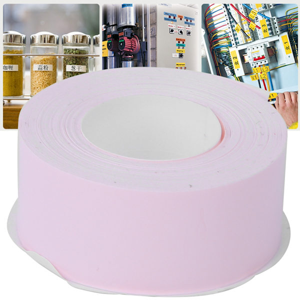Etikettband Termiskt papper Passar för etiketteringsmaskin Rosa bas Svart bokstav