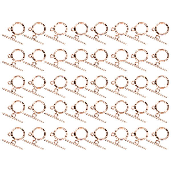 40 sett legering OT-spenne DIY-pynt armbånd halskjede tilbehør smykkelaging forsyninger rosegull