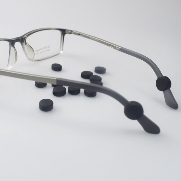 Halkskyddande silikonglasögonhållare öronkrokar - 10 par (vit + svart)