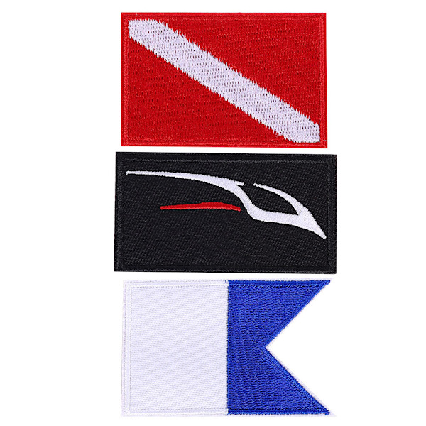 3 STK Scuba Diving Flag Patch Broderet Diver Badge DIY-tilbehør til rygsækhat