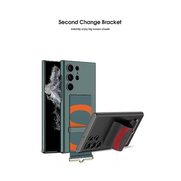 Galaxy S24 Ultra Mobilskal Ultratunt Handledsrem Hållare Skyddande Skal Fallsäkert Skal Rosa-B7