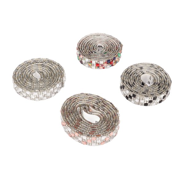 4 st Rhinestone Band 1,2 cm bredd 1 meter längd Mode Utsökt Självhäftande Rhinestone Tejp för DIY Skor Kläder