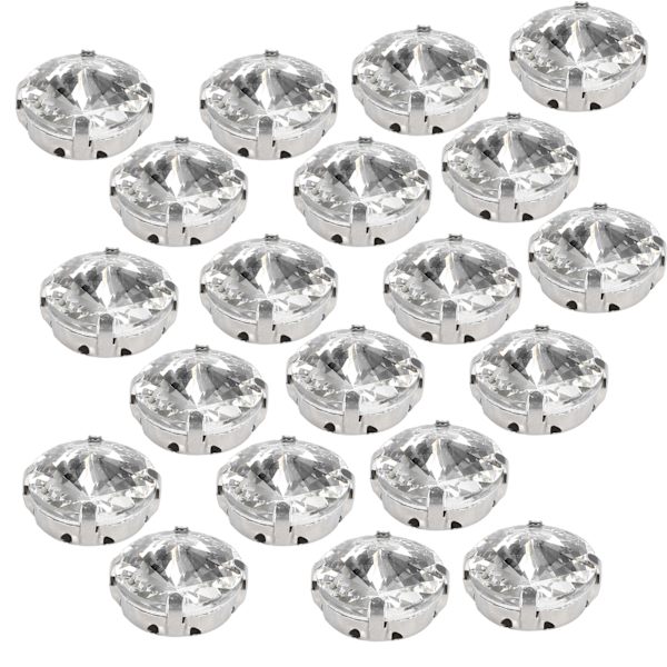 20 kpl kynsitimantteja, kiiltäviä DIY-käsinompelukoristeita vaatteisiin (15 mm pyöreä muoto)