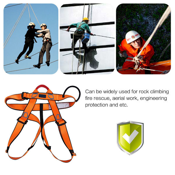 Säkerhetsbälte för bergsklättring, bergsklättring, rappellering, flygarbete - Orange