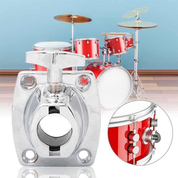 Trumsethållare av zinklegering Basplatta Cymbalhållare Klämma Slaginstrument delarSilver