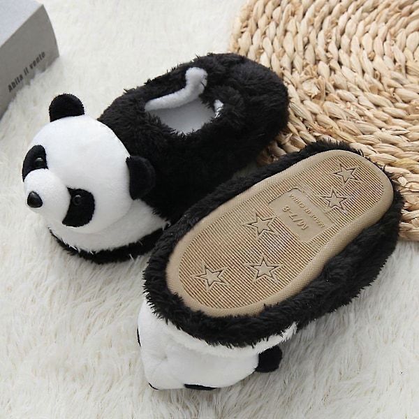 Panda - Plyschdjur Tofflor 26/27 EU, Varma Bomullstofflor för 1-6 År Gamla Barn, Julklappar till Barn, Tecknad Panda Päls Inomhus Tofflor