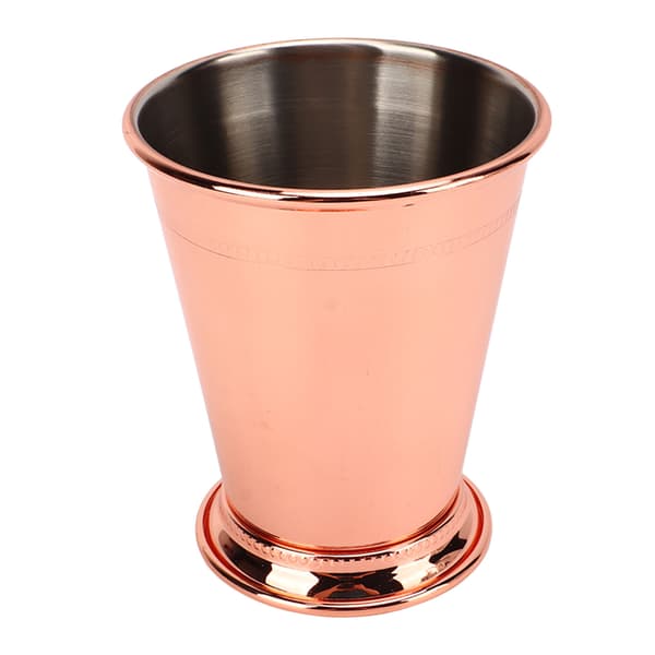 Julep Cup Rustfritt Stål Elegant Retro Høy Stabilitet Perlet Mint Julep Cup for Hjem Rose Gull