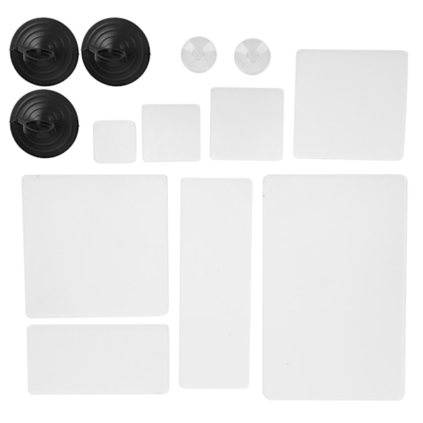 Stempelblokk i akryl, gjennomsiktig med hvite stiplede linjer for scrapbooking, håndverk og stempling