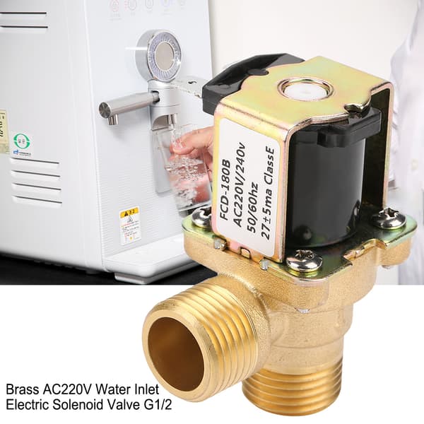 Messing AC220V G1/2 Normalt Lukket Pilotstyret Vandindløb Elektrisk Magnetventil
