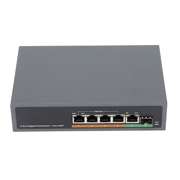 POE-switch 5-portars full Gigabit SFP optisk fibergränssnitt IEEE802.3af/at 65W nätverksenhet 100-240VUS-kontakt