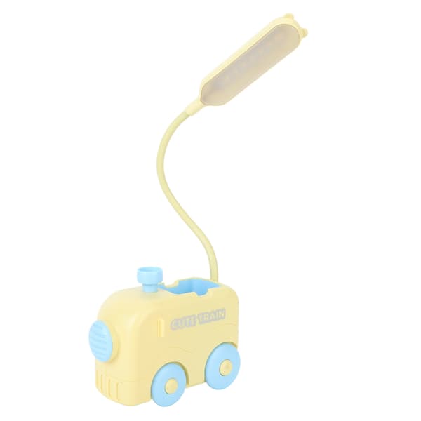 Mini Tog LED Nattbordslampe Øyebeskyttelse Studieleselys USB-lading med Pennholder for Barn Gul