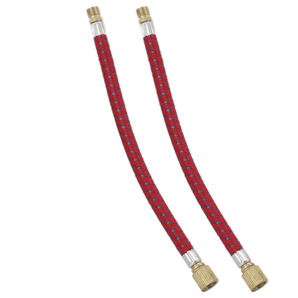 2 kpl pyörän pumpun jatkoletkua, pituus 16,6 cm/6,5 tuumaa, nylon-kuparimateriaalit, kaksoisventtiilimuotoilu, täyttöletku