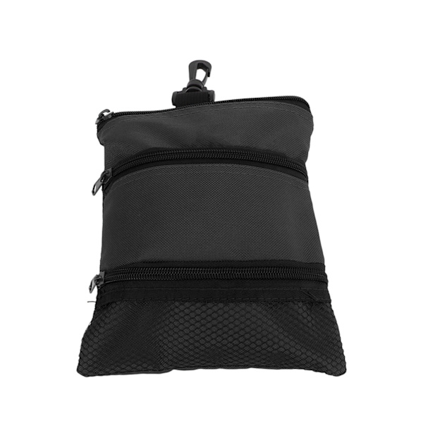 Golf Tee Pouch Bärbar Golfboll Väska Utsökt Multi Pocket Golf Tee Handväska med Klämma för Män KvinnorSvart