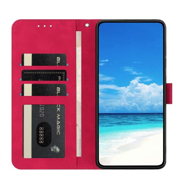 Fodral for Samsung Galaxy A56 5G, sommerfugl blomst trykt PU lær lommebok stativ telefonbeskyttelse Rose