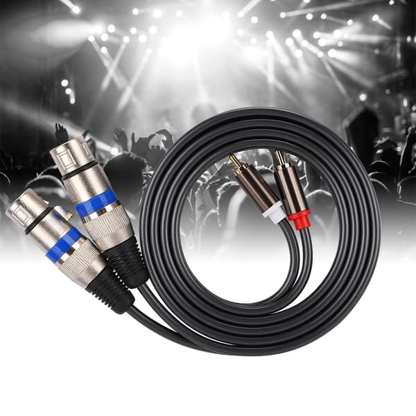 Dobbelt for RCA han til dobbelt XLR hun lydadapterkabel patchledning dobbelt række PVC-ledning