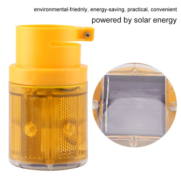 Blinkende LED-advarselssignallys Solenergi Nødsikkerhedsalarm Strobelys (gul)