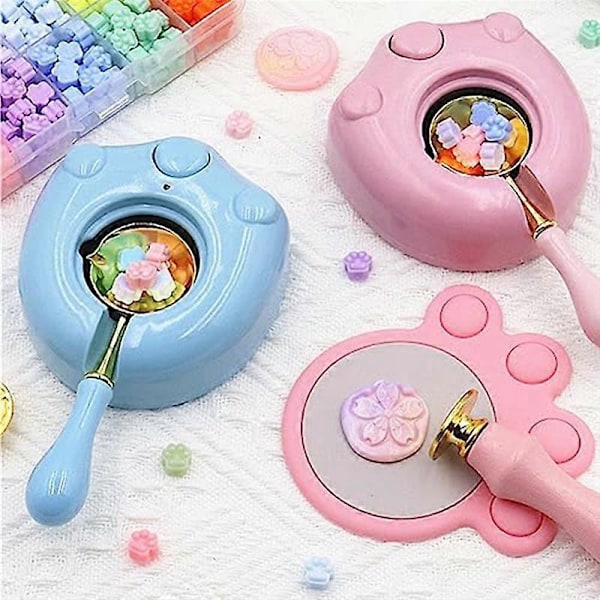 Elektrisk Voks Segl Smeltevarmer for Smelting av Voks Segl Perler Rosa