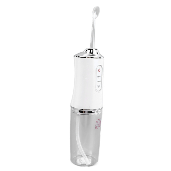 Elektrisk Tandtråd Vit Bärbar Hög Effektivitet med 4 Utbytbara Munstycken Puls Laddningsbar Vattentråd Oral Irrigator för Munhälsa