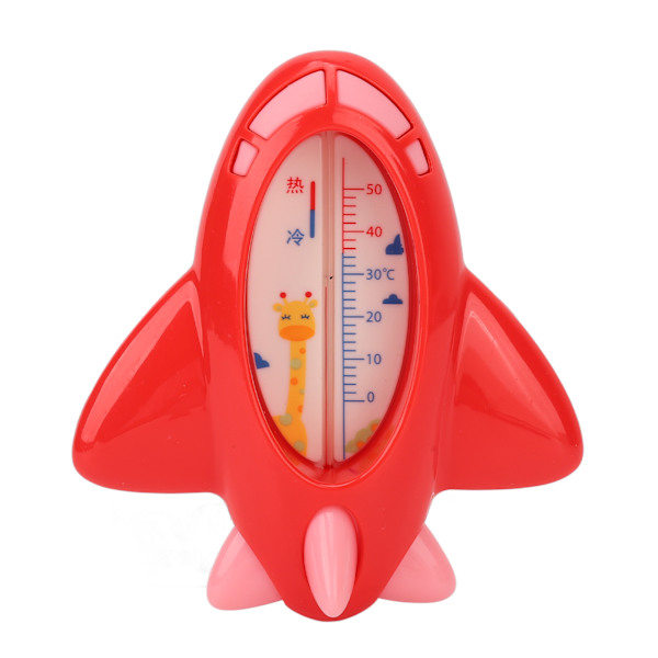 Babybadtermometer Noggrann Snabb Mätning Semi Inslagen Design Flygplansform Söt Termometer för Hemleksaker Röd