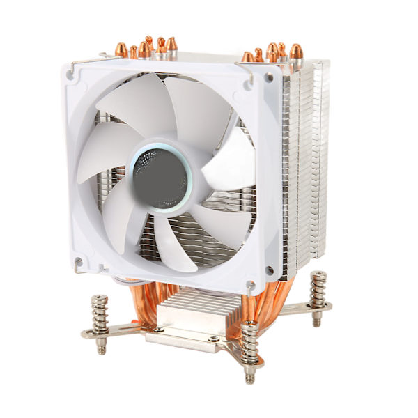 9CM CPU-køler 4 kobbervarmerør Farverig belysning 3-benede hydrauliske computer CPU-køleventilatorer til stationær computer
