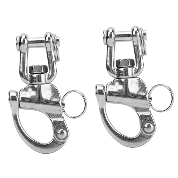 2 stk. Snap Shackle 316 Rustfrit Stål Hurtigudløsning Høj Styrke Universal til Sejlbåds Rigging 87mm