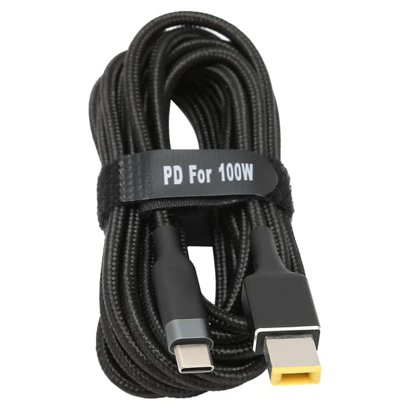 JORINDO PD Laderkabel USB C til Lang SlimTip Strømladekabel for ThinkPad (1 meter)