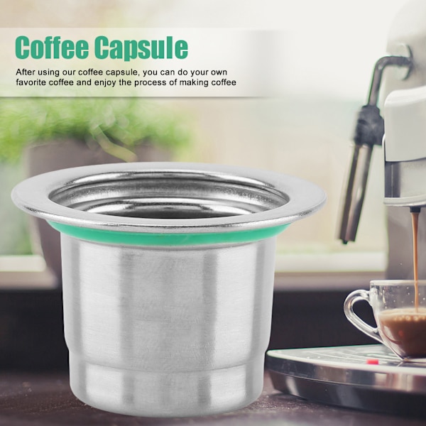 Genanvendelig Kaffe Kapsel i Rustfrit Stål Kompatibel med Nespresso Kaffe Maskine