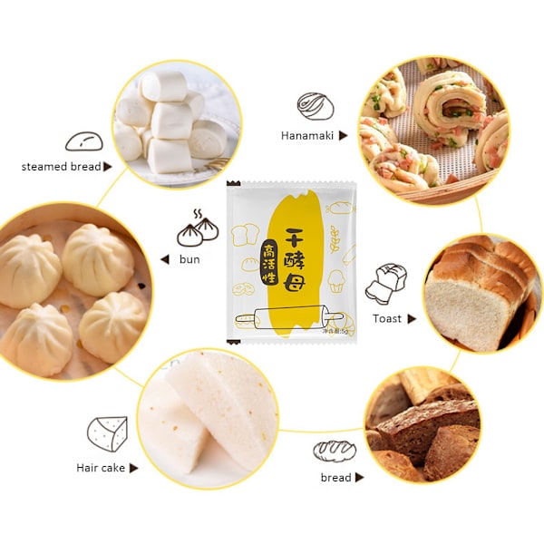 10 påsar Baker s Yeast Kitchen Active Dry Yeast Bakjäst för brödkaka
