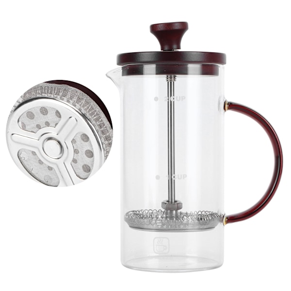 Kaffe Press Pot 400ml Hög Borosilikatglas Kaffe Bryggare Maker Kittel Behållare