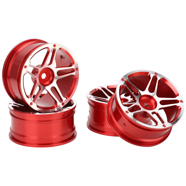 4 kpl 1,9 tuuman alumiiniseosmetalliset pyörännavat 1:10 kauko-ohjattavaan RC-kiipeily-/driftautoautoon, punainen