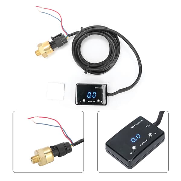 1/8 tum NPT Biloljetrycksmätare Systemtestare 0-120PSI Digital Mätare med Sensor Blått Ljus