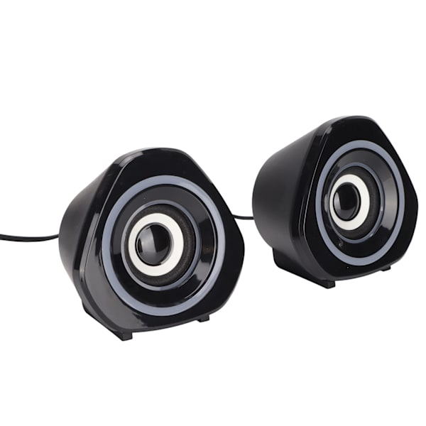 Skrivebords høyttaler USB-drevet tung subwoofer skrivebord mini LED-høyttaler for PalyStation4 datamaskin bærbar PC svart blått lys
