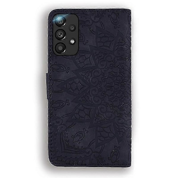 Lompakkokotelo Samsung Galaxy A33 5G:lle, Premium PU-nahkainen Kääntökuori Mandala Musta