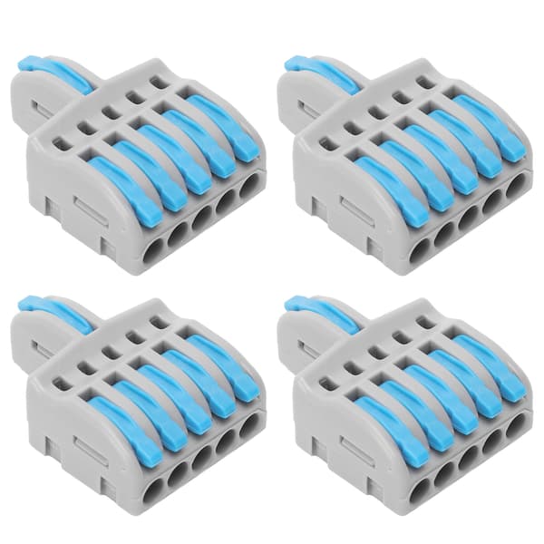 20 stk. SPL lynkobling 1 ind 5 ud PushType splitter kobber og PC-materiale ledningsterminal (blå)