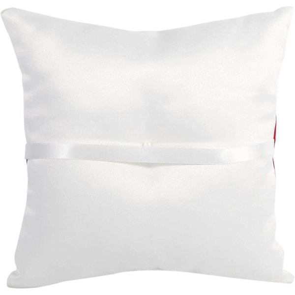 Bryllupsringpude, Bowknot Bryllupsring Pude Firkantet Form Ring Pude Elegant og Delikat Pude