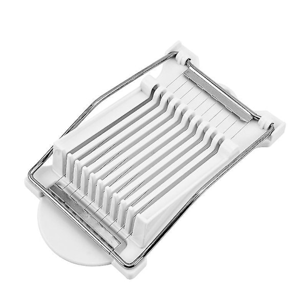 Luncheon Meat, Soft Cheese, and Fruit Slicer - Stainless Steel Wire, 10 Slices (White)