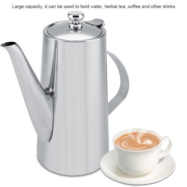 2L tekanna i tjockt rostfritt stål Elegant te kaffe vattenkokare för hemmarestaurang #2